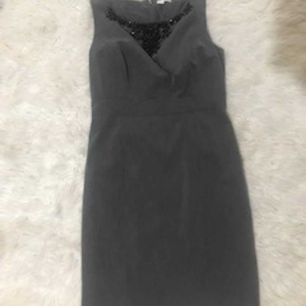 Halogen Dress in Gray with Black Jewel Stones
